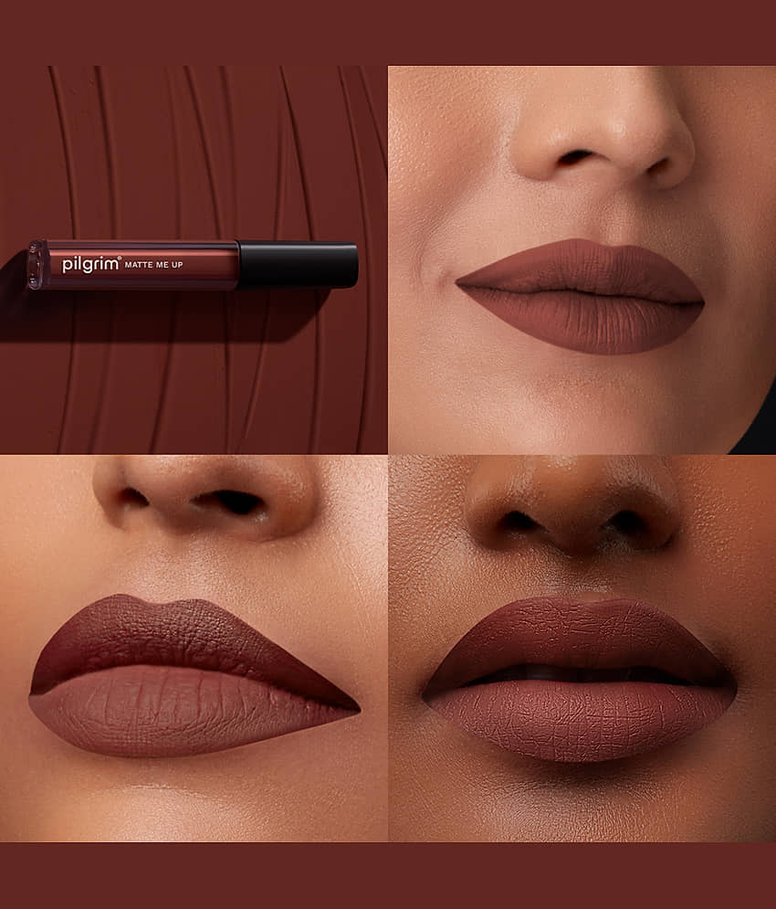 Pilgrim Bossy Brown Liquid Matte Lipstick Make Up,For All Skin Type,3Ml (pack Of 1) view 2