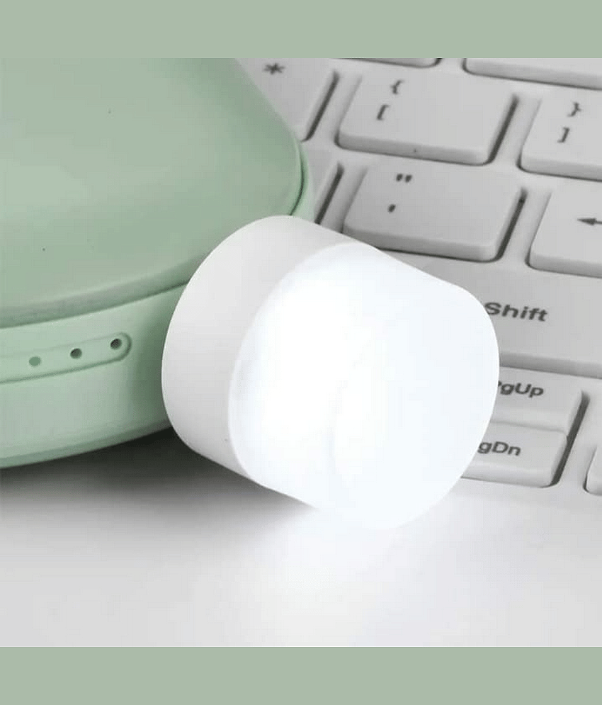 Plug in LED Night Light Mini USB LED Light Flexible USB LED Ambient Light Mini USB LED Light, LED Portable car Bulb, Indoor, Outdoor, Reading, Sleep (2 pcs, Plastic, White, Pack of 2) view 2