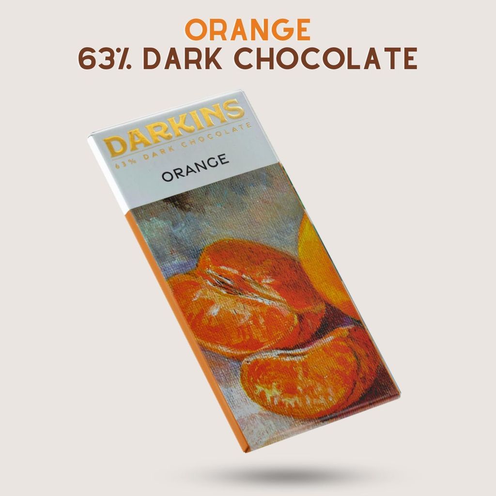 DARKINS Dark Chocolate | 63% Dark Chocolate With Orange | Vegan | Natural | Dark Chocolate Bar 3x 50 Gm | Gluten-Free Chocolate | 50 Gm Each Pack of 3 view 2