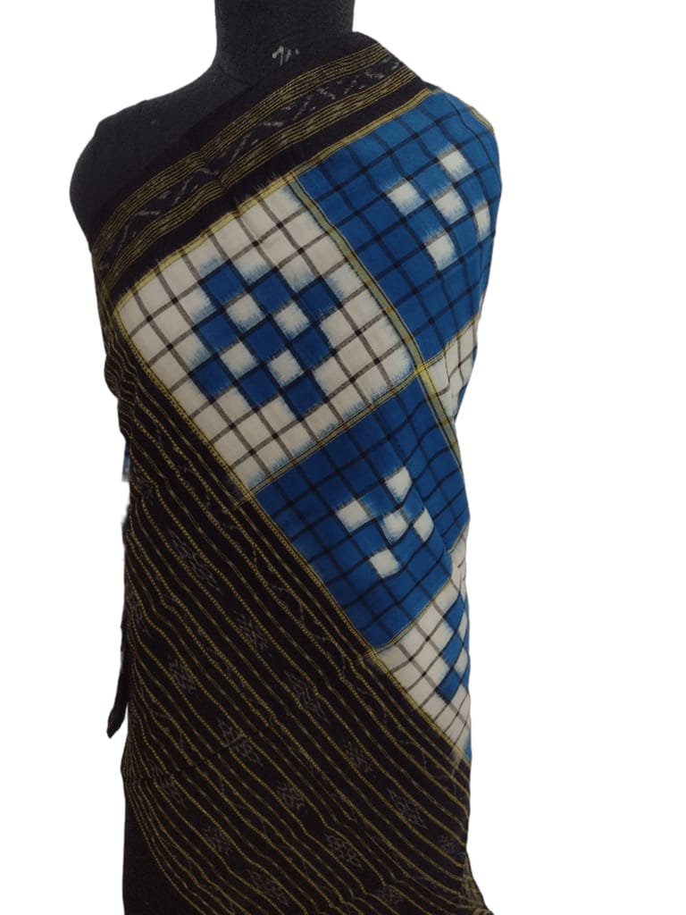 Blue Pasapali Sambalpuri Handloom Cotton Dupatta view 2