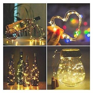 DAYBETTER Cork led String Lights for Wine Bottles Pendant Yellow - Pack of 1 view 2
