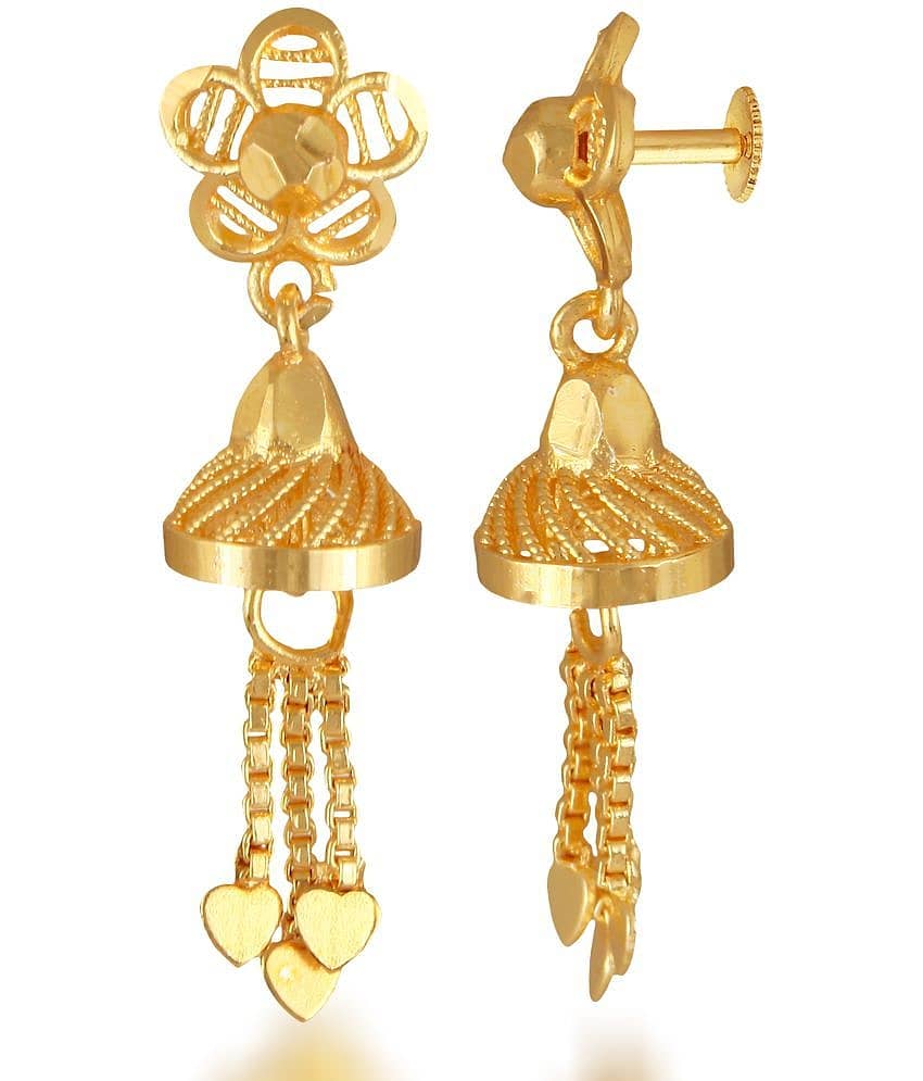 VIVASTRI Golden Jhumki Earrings ( Pack of 1 ) view 2