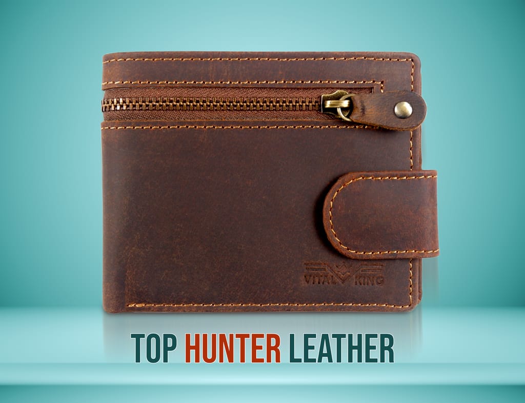 Vital King Men Travel Brown Genuine Leather RFID Wallet (11 Card Slots)