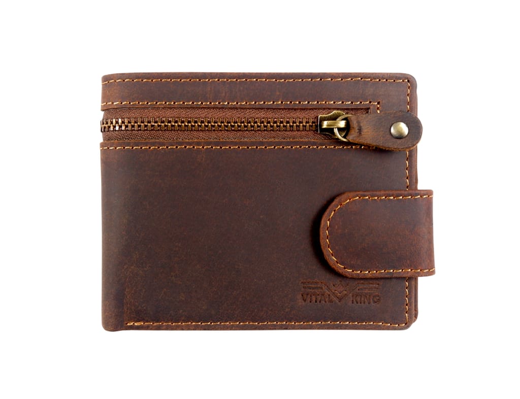 Vital King Men Travel Brown Genuine Leather RFID Wallet (11 Card Slots) view 2