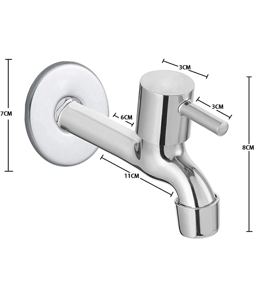 Bathfax TURBO STAINLESS STEEL LONG BIB TAP (PACK OF 3) Steel Bathroom Tap (Bib Cock) view 2