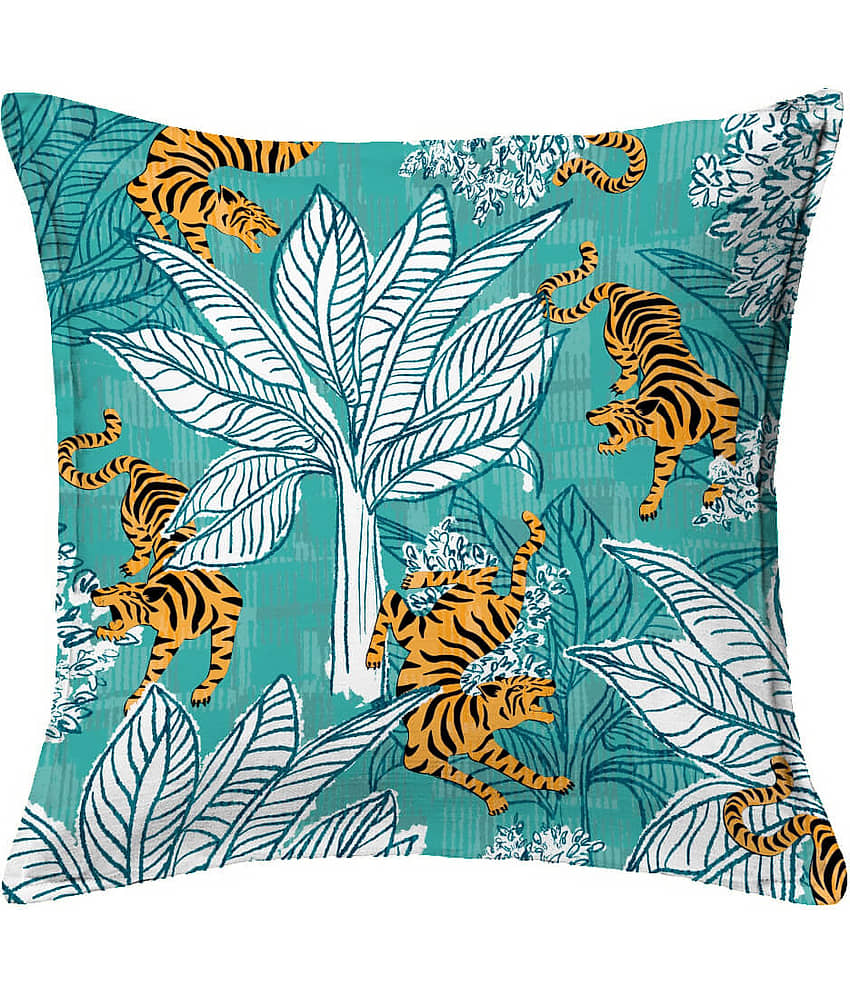 Houzzcode - Water Repellent Blue Polyester Pillow Covers 40x40x3 ( Pack of 1 ) view 2