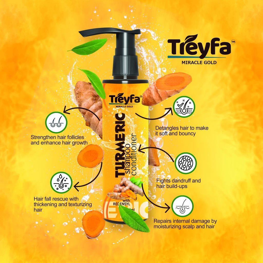 Treyfa Turmeric shampoo conditioner for hair growth & hair fall control view 2
