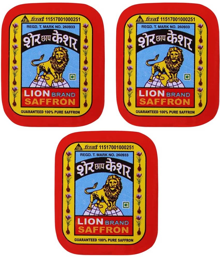 Lion Brand Premium Kashmiri Lacha Keshar for Pregnant Woman, Biryani, Sweets, Milk, Tea and Tilak 3 gm Pack of 3 view 2