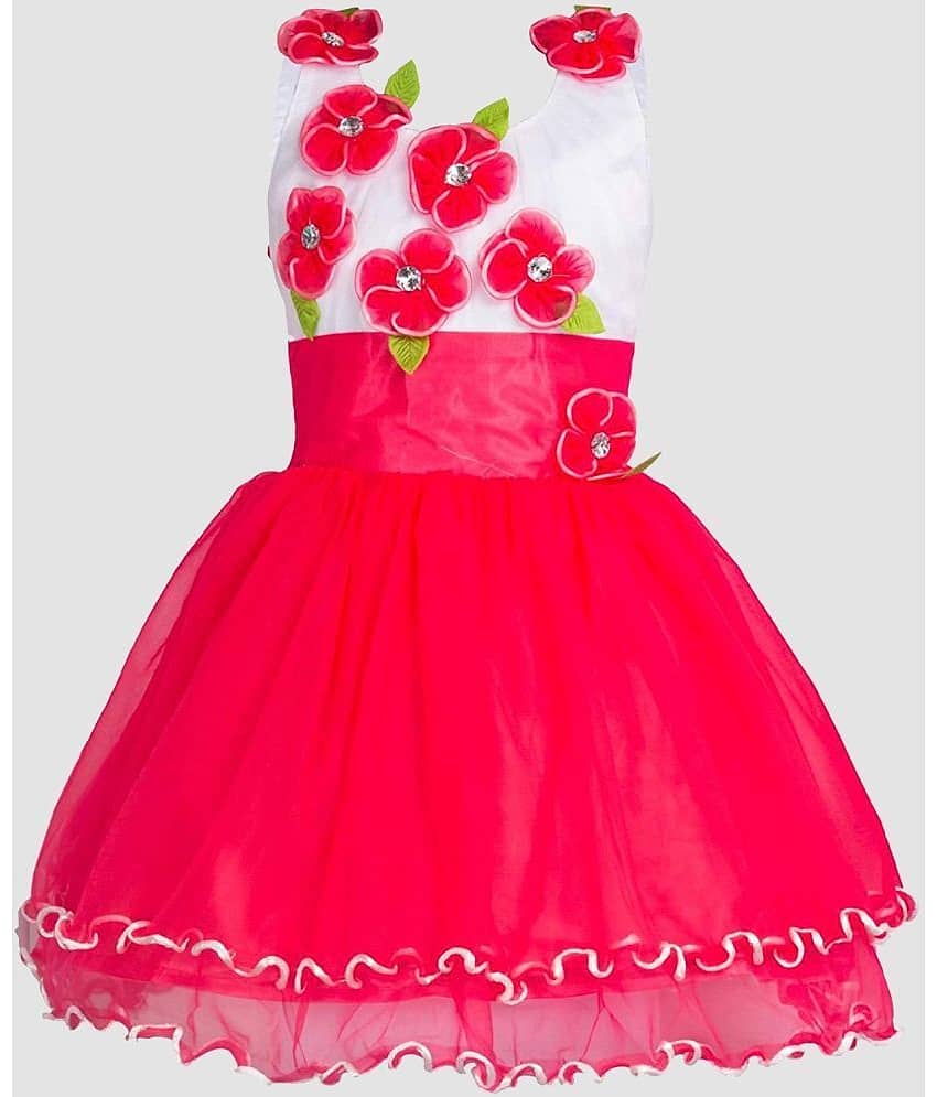 9stiches - Blue Net Girls Frock ( Pack of 1 )