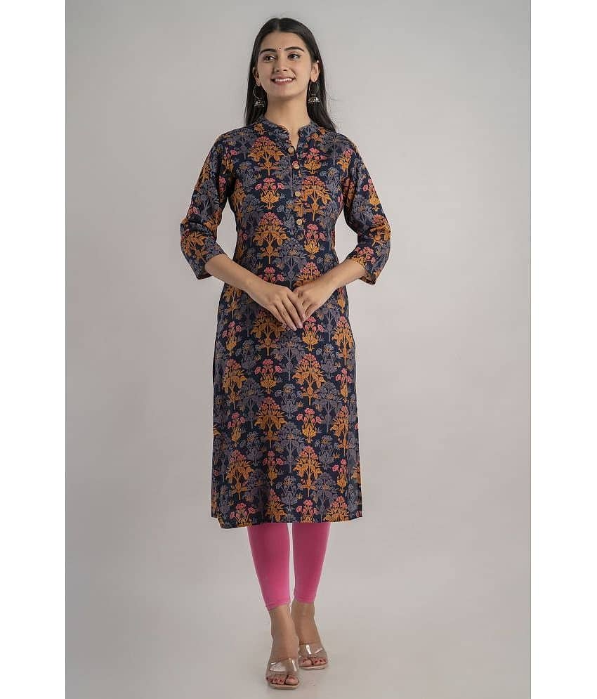 MAUKA - Multicolor Rayon Women's Straight Kurti ( Pack of 1 )