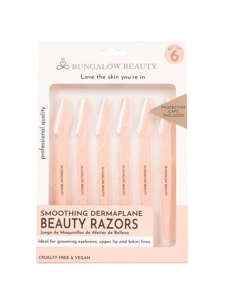 BUNGALOW BEAUTY Facial Razors for Women, Set of 6, Pink - Dibutyl Phthalate Free | Butyl Benzyl Phthalate Free | Di-2-ethylhexl Phthalate Free | Diisononyl Phthalate Free | Phthalic Acid, Bishexyl Ester Free | California Proposition 65 listed view 2