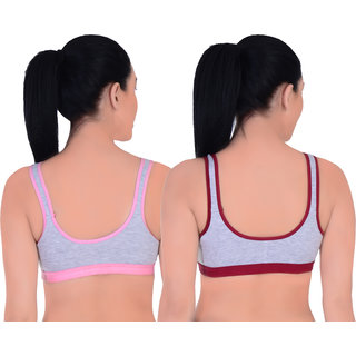 Empisto Branded Women's BabyPink and Maroon Colour Yoga or Sports Bra (pack of 2) view 2