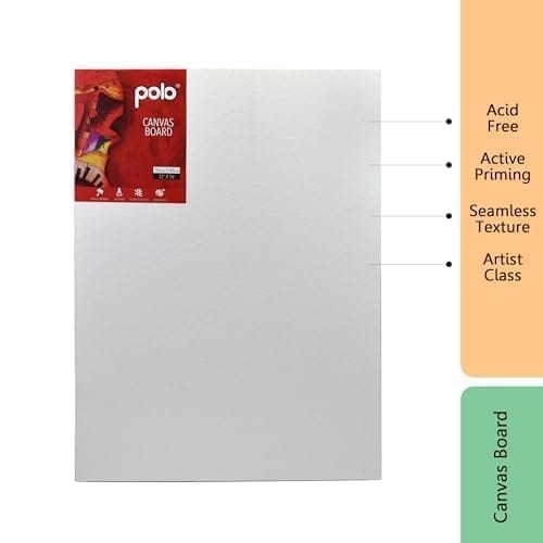 polo Canvas Board 20 x 25 cm Pack of 2 | Artist-Grade Panel for Acrylic, Oil, Watercolor & Mixed Media | Double-Primed, Acid-Free Surface | Ideal for Beginners & Professional Artists view 2