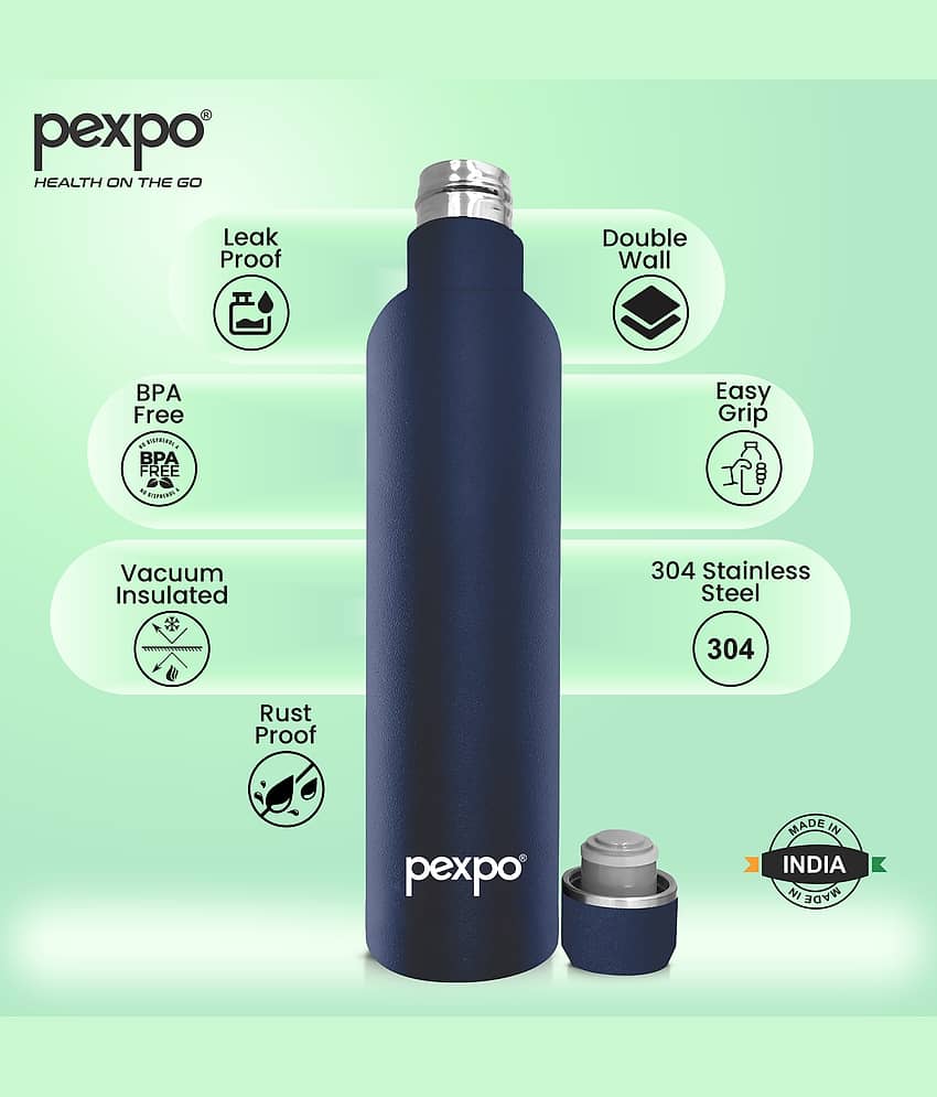 Pexpo 24Hrs Hot/Cold Flask Navy Blue Thermosteel Flask ( 750 ml ) view 2