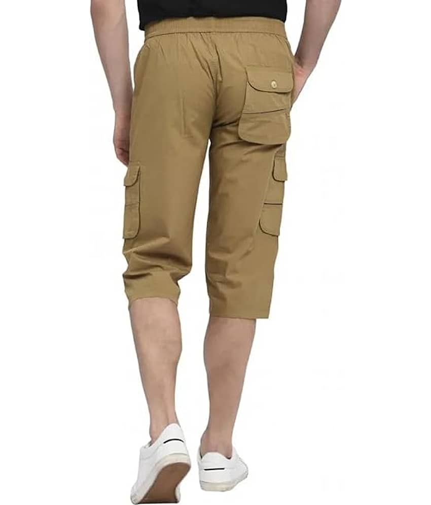 Reoutlook Khaki Cotton Blend Men's Three-Fourths ( Pack of 1 ) view 2
