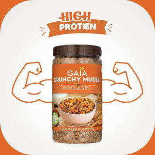 GAIA Crunchy Muesli Fruit and Nut 1 kg Jar Plastic Bottle (1 kg)