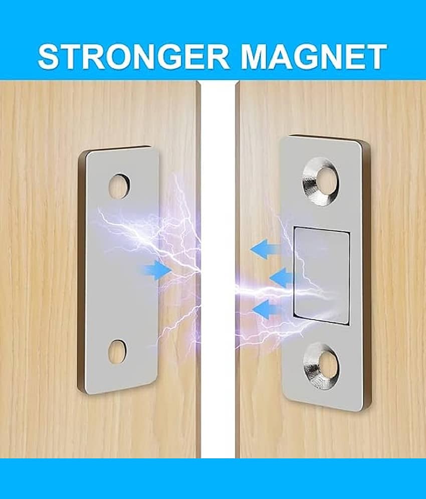 RAMDEV ENTERPRISE Magnetic Door Catch, 2Pack Ultra Thin Cabinet Magnetic Catch with Strong Adhesive Sticker & Screws,Slim Drawer Magnets Locks Furniture Safety Latches for Kitchen Cupboard Closet & Sliding Door view 2