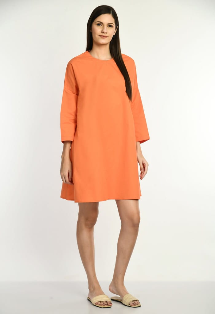 Cotton Oversized Solid Dress With Side Pockets view 2