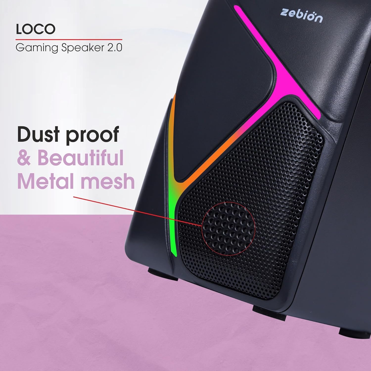 Zebion Loco PC Gaming Speaker 6 watts, 3.5 mm Jack - Black view 2