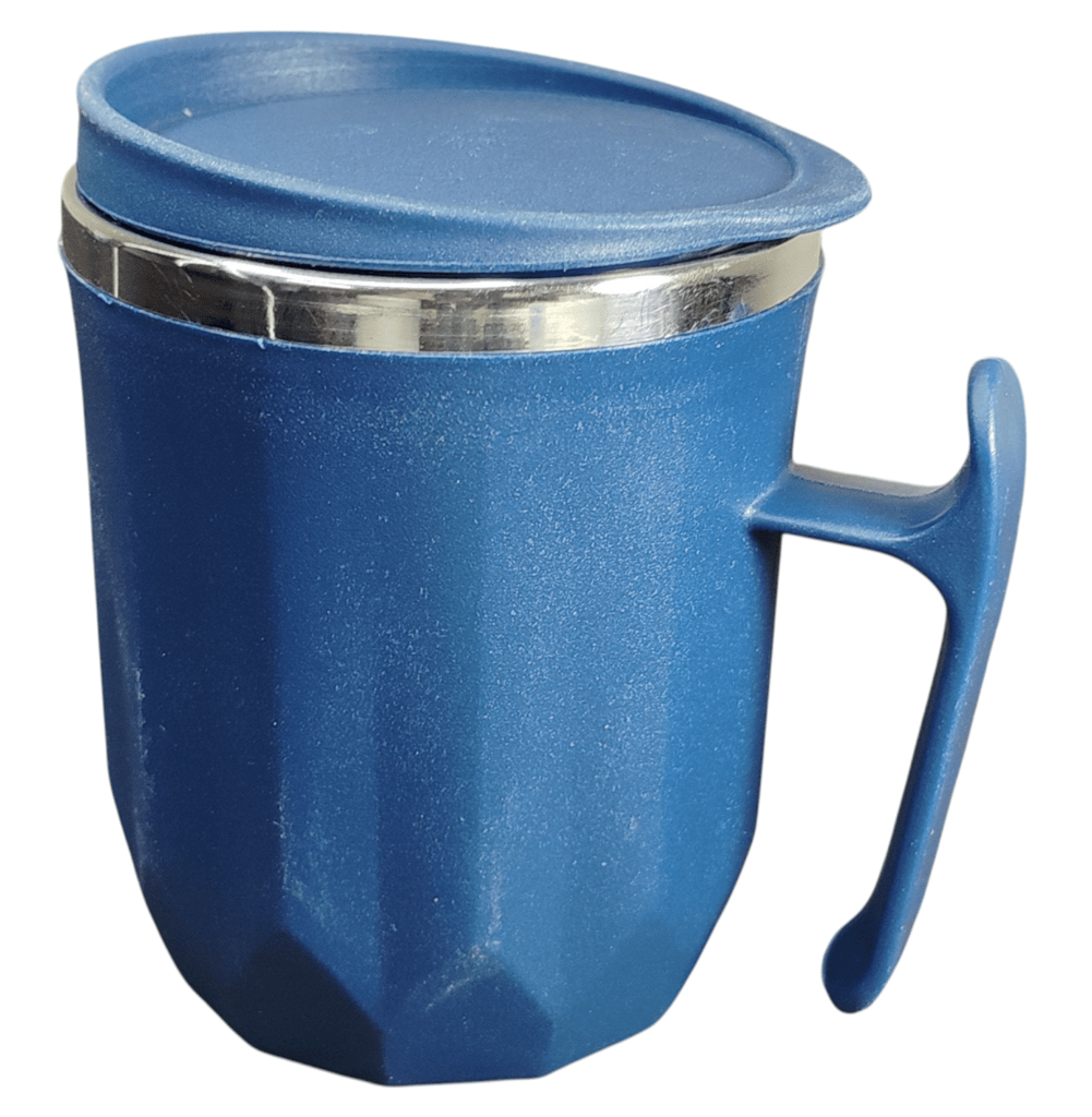 Blue Insulated Stainless Steel Coffee Mug with Lid, Double Walled, Leak proof view 2
