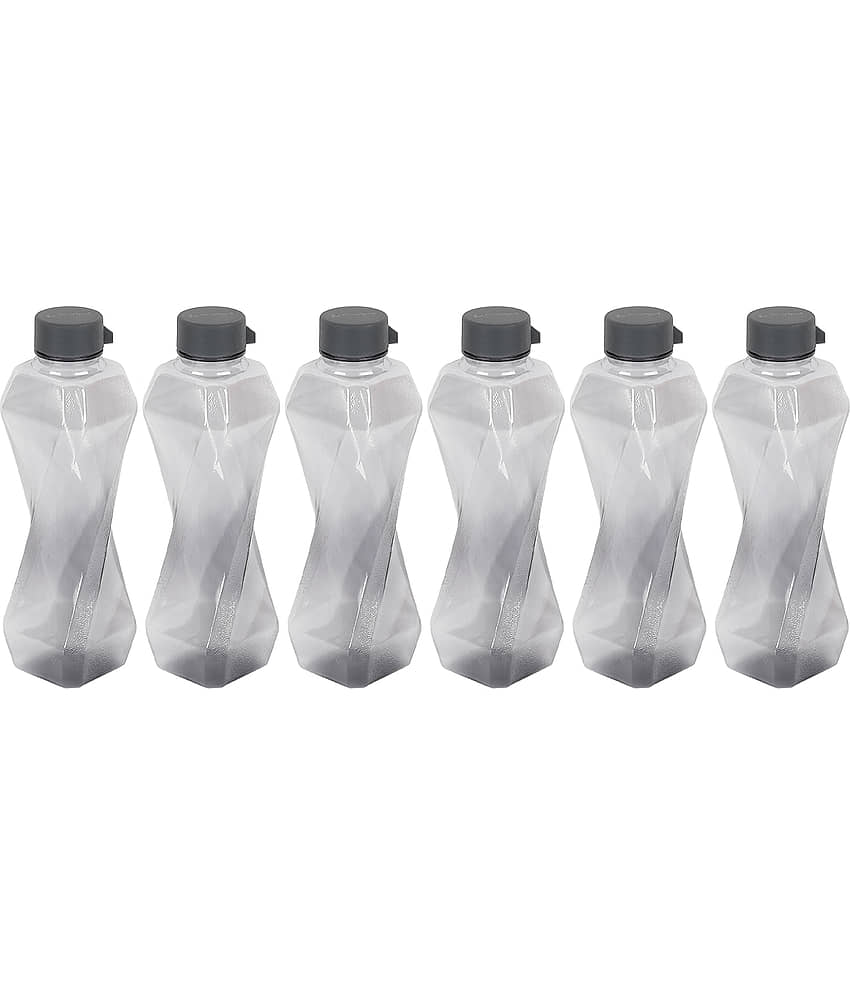 PearlPet Twist-1000ml Green PET Fridge Water Bottle 1000 mL ( 6 )