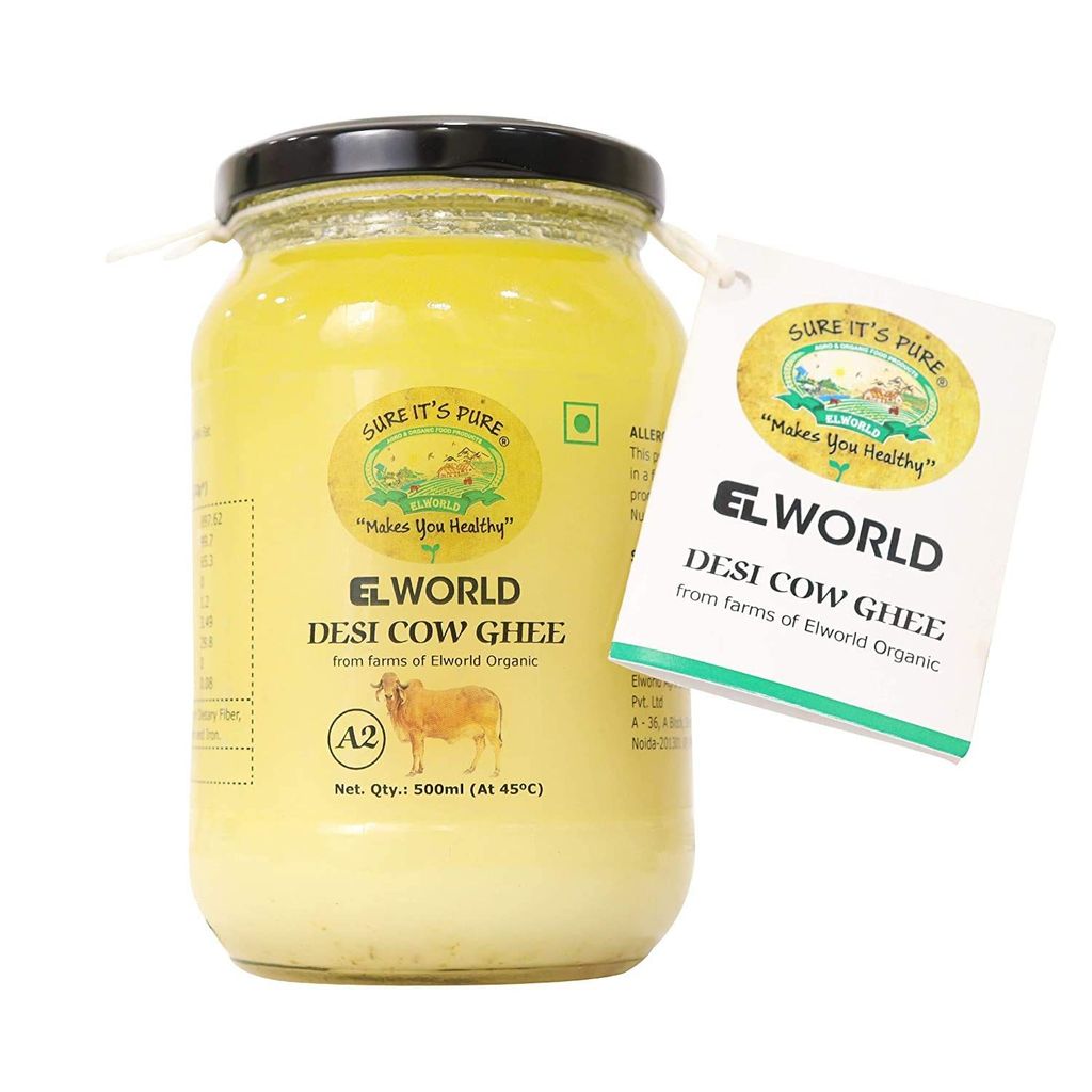 ELWORLD AGRO & ORGANIC FOOD PRODUCTS Gir Cow Ghee with A2 Protein |100% Organic|Vedic Bilona Method - 500 Ml view 2
