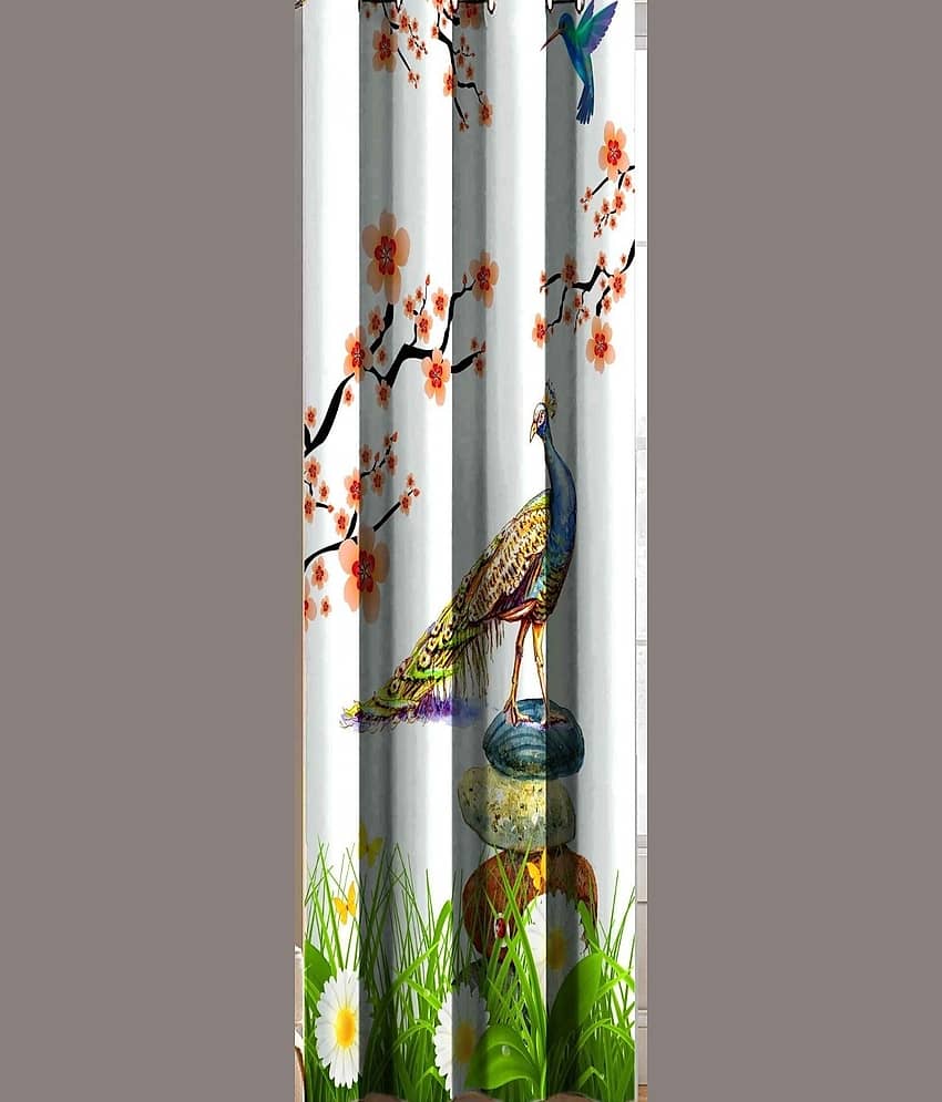 BELLA TRUE Abstract Semi-Transparent Eyelet Curtain 7 ft ( Pack of 2 ) - Multicolor view 2