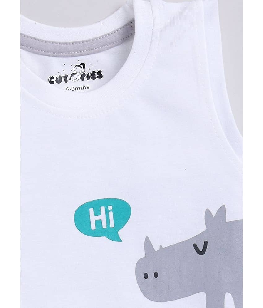CUTOPIES Pack of 1 Unisex for Baby Cotton Blend T-Shirt & Shorts ( Green ) view 2