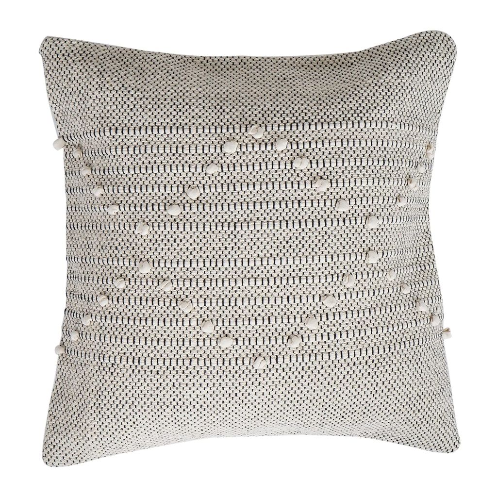 Lalawat-Export Cushion Cover Cotton Throw Pillows Boho Handmade Knit case Sofa Decor Fringes (Square, 16x16 Inches) LLE_25