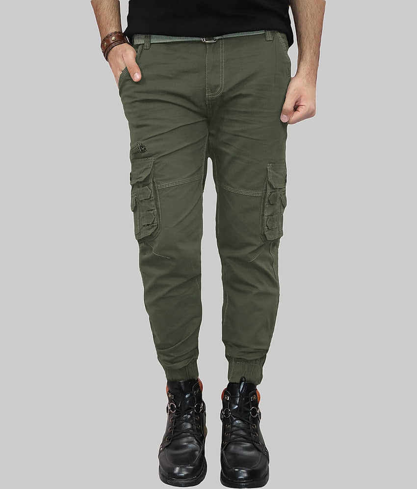 WARBURG Regular Flat Men's Joggers - Dark Green ( Pack of 1 )