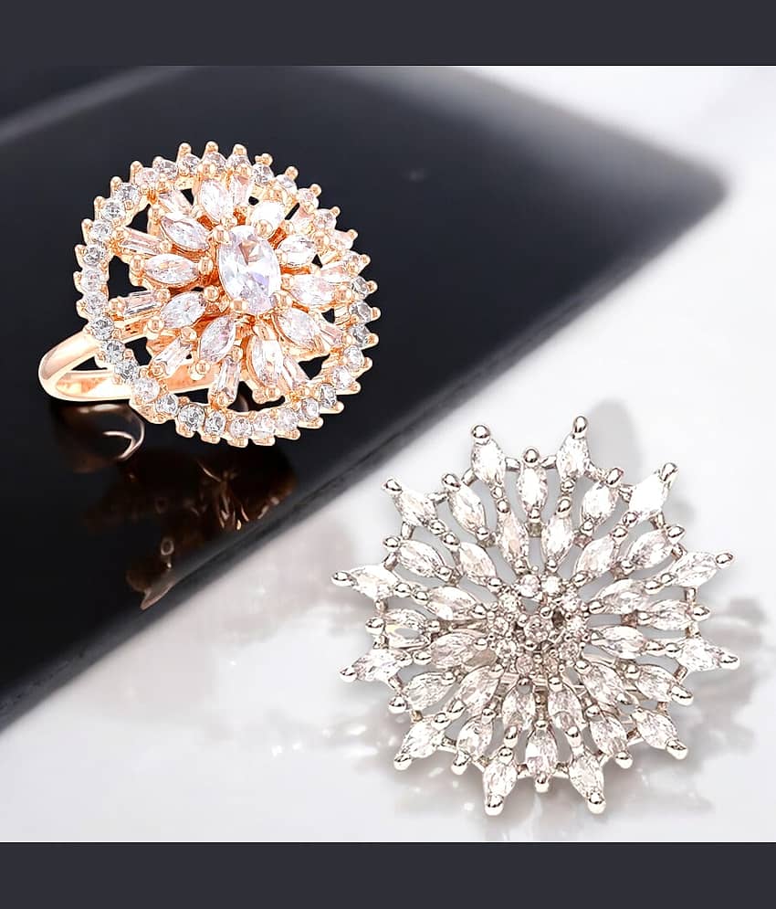 AKLINA Multicolor Rings Combo ( Pack of 2 ) view 2