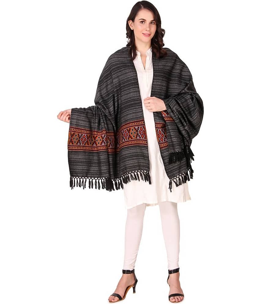Bravezi Black Woven Shawl view 2