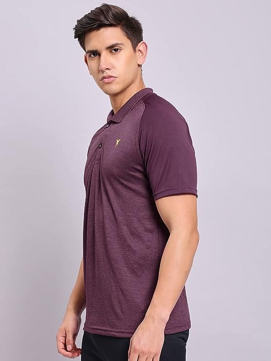 TECHNOSPORT Men's Solid Slim Fit T-Shirt view 2