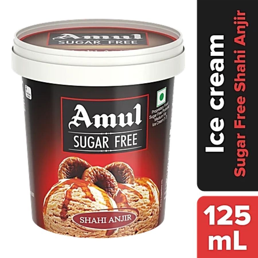 Amul Sugar Free Ice Cream - Shahi Anjeer, With Chocolate Sauce, 125 ml - 125 mL - One unit