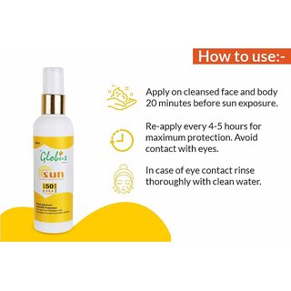 Globus Naturals Sunscreen Lotion, Daily Sun Protect for Face & Body, SPF 50+++ Broad Spectrum UVA & UVB Protection, For Both Men & Women, Sun Block for All Skin Types, 100 gm view 2
