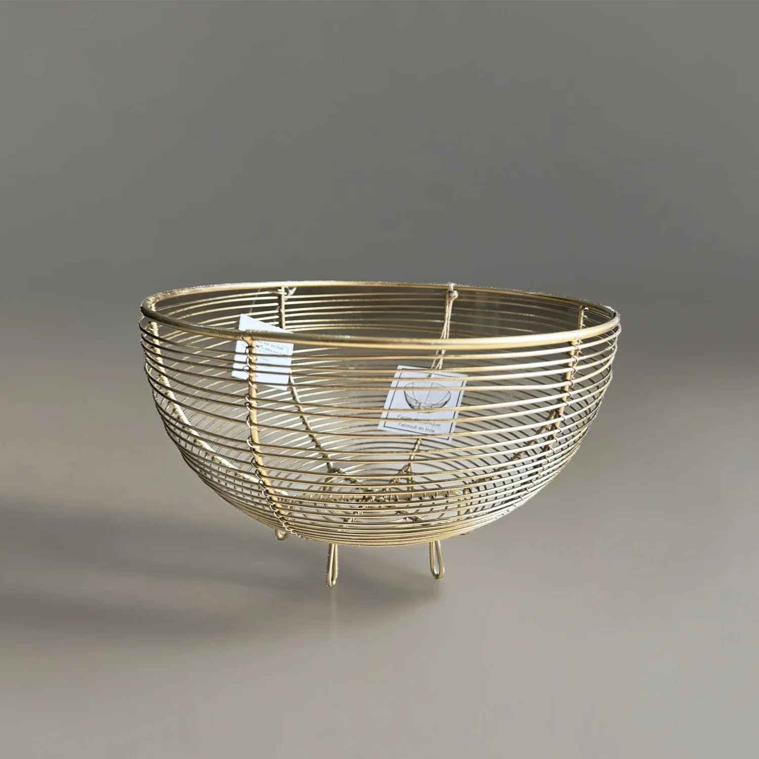 Golden Metal Wire Fruit and Vegetable Basket view 2