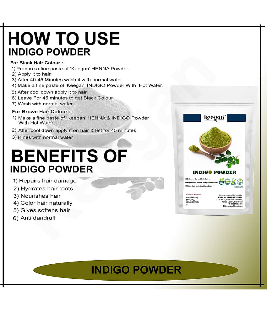 Keegan Henna,Indigo Combo Natural Henna 200 g Pack of 2 view 2