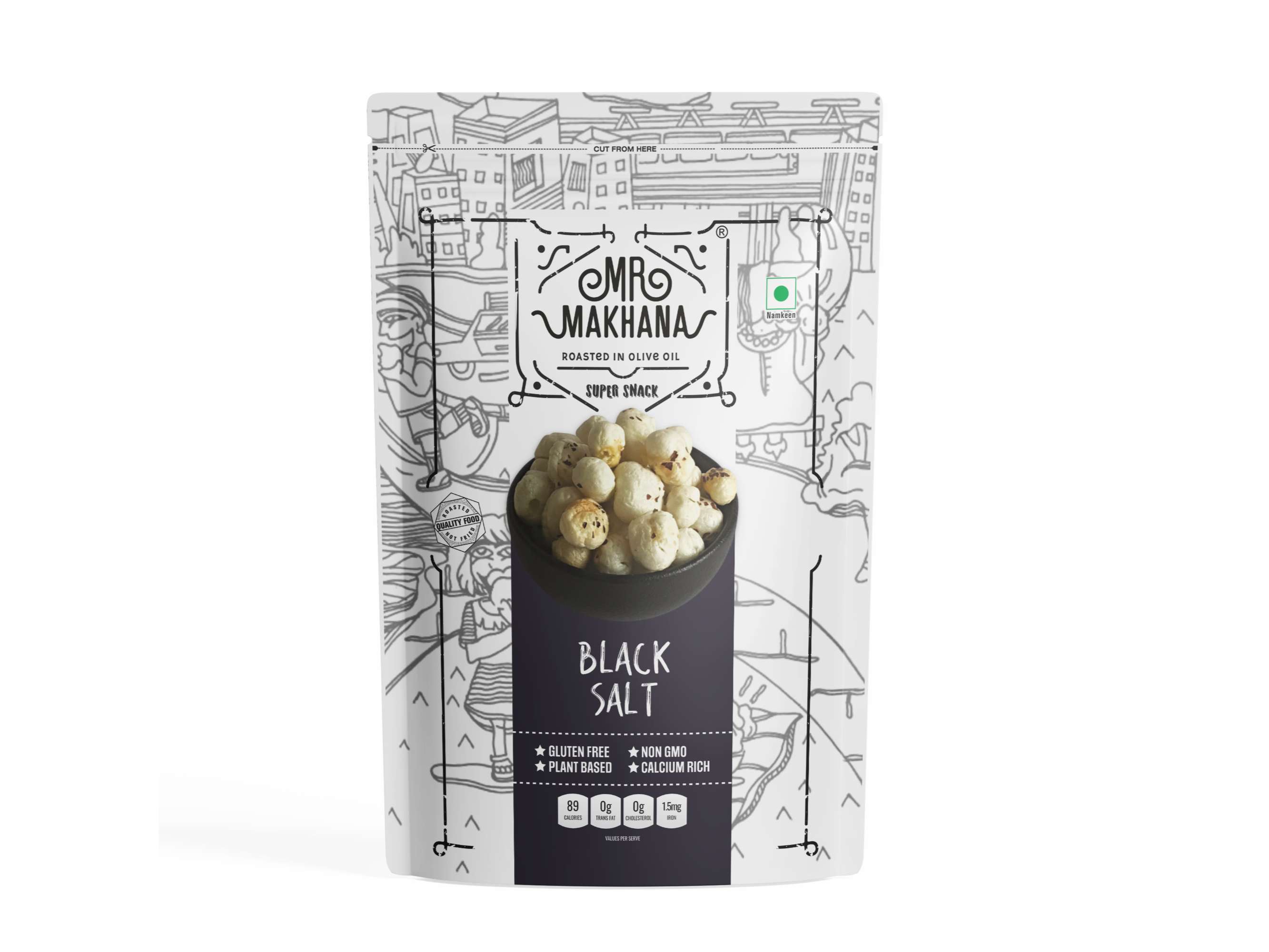 MR MAKHANA BLACK SALT | 55 G | PACK OF 4
