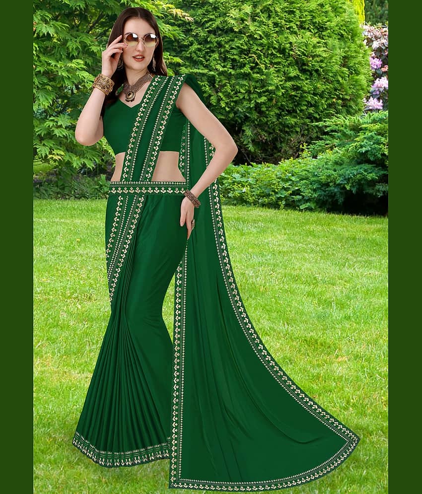WXW Fashion Lycra Embroidered Regular Saree With Unstitched Blouse Piece ( Pink ) view 2