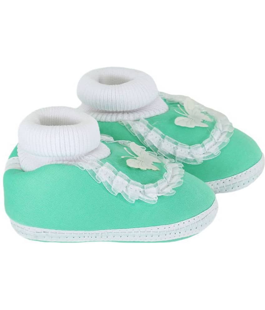 Neska Moda Baby Unisex Frill Butterfly Mint Booties/Shoes For 0 To 12 Months Infants-BT42 view 2