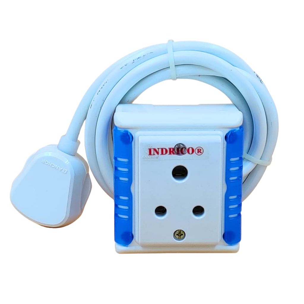 INDRICO PVC 1200W 1 Way Extension Board with Sockets and Long Wire (Pack of 1, White) view 2