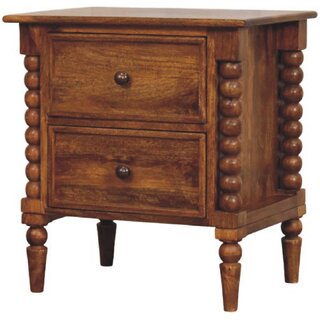 Spindle Leg Amber Oak Nightstand view 2