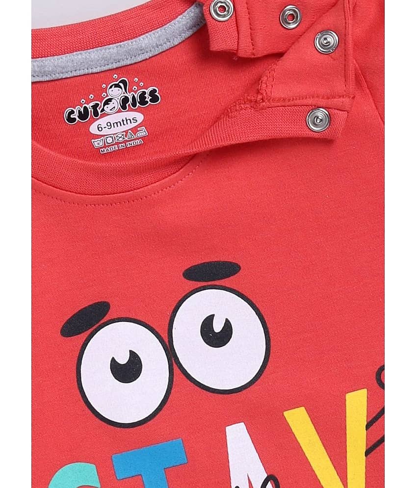 CUTOPIES Pack of 1 Unisex for Baby Cotton Blend T-Shirt & Shorts ( Orange ) view 2
