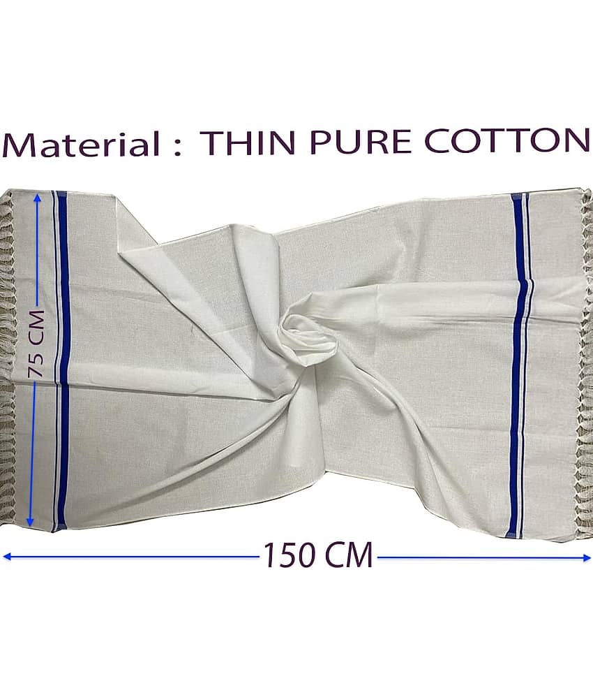 AMRO Beautility Needs - Cotton White Striped Bath Towel ( 75x150 ) cm Below 300 -GSM ( Pack of 3 ) view 2