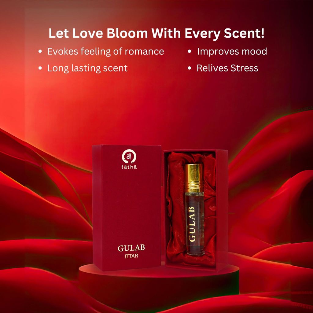 Tatha Gulab Ittar - 10ml Pure Rose Attar for Men & Women | Stress-Relief, Romantic Scent, Long-Lasting Aroma, Multi-Use Fragrance view 2