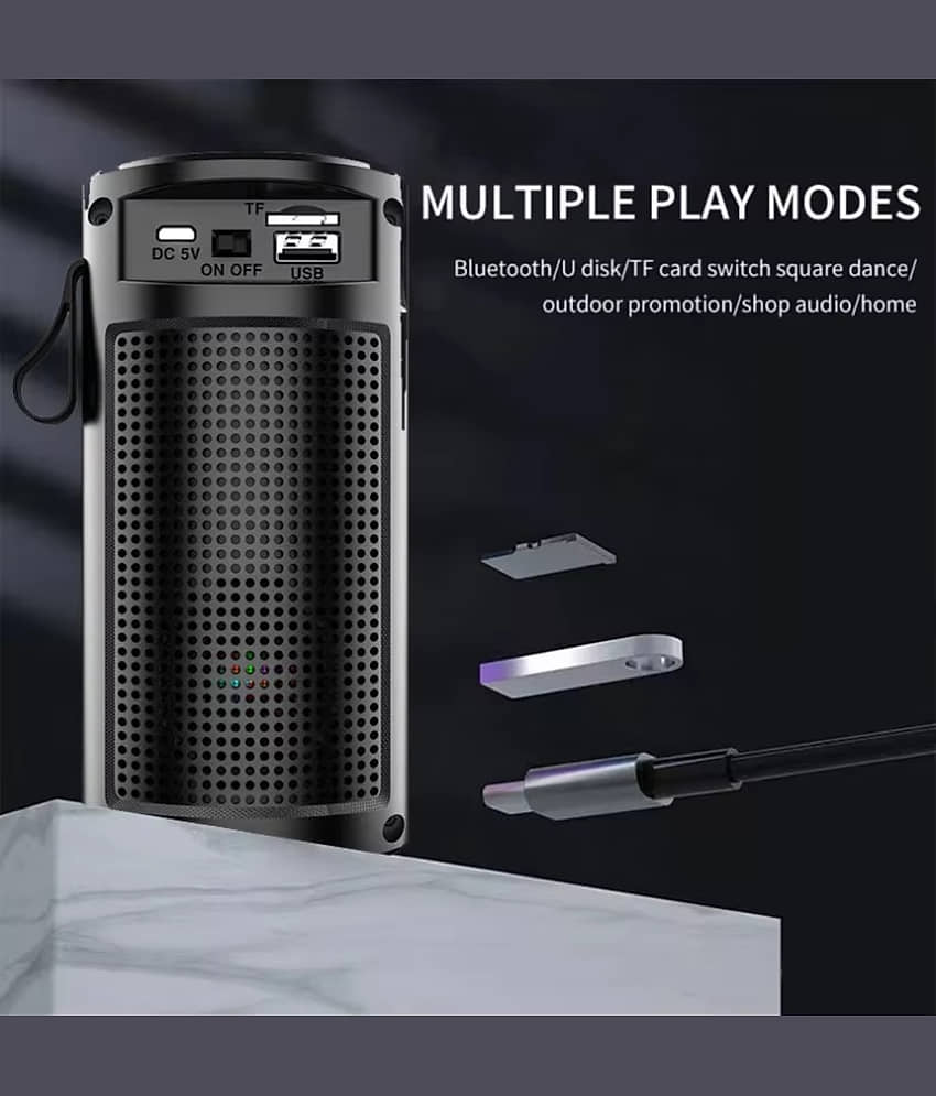 VEhop 1201 RGB 10 W Bluetooth Speaker Bluetooth V 5.1 with USB,SD card Slot,Aux Playback Time 6 hrs Black view 2