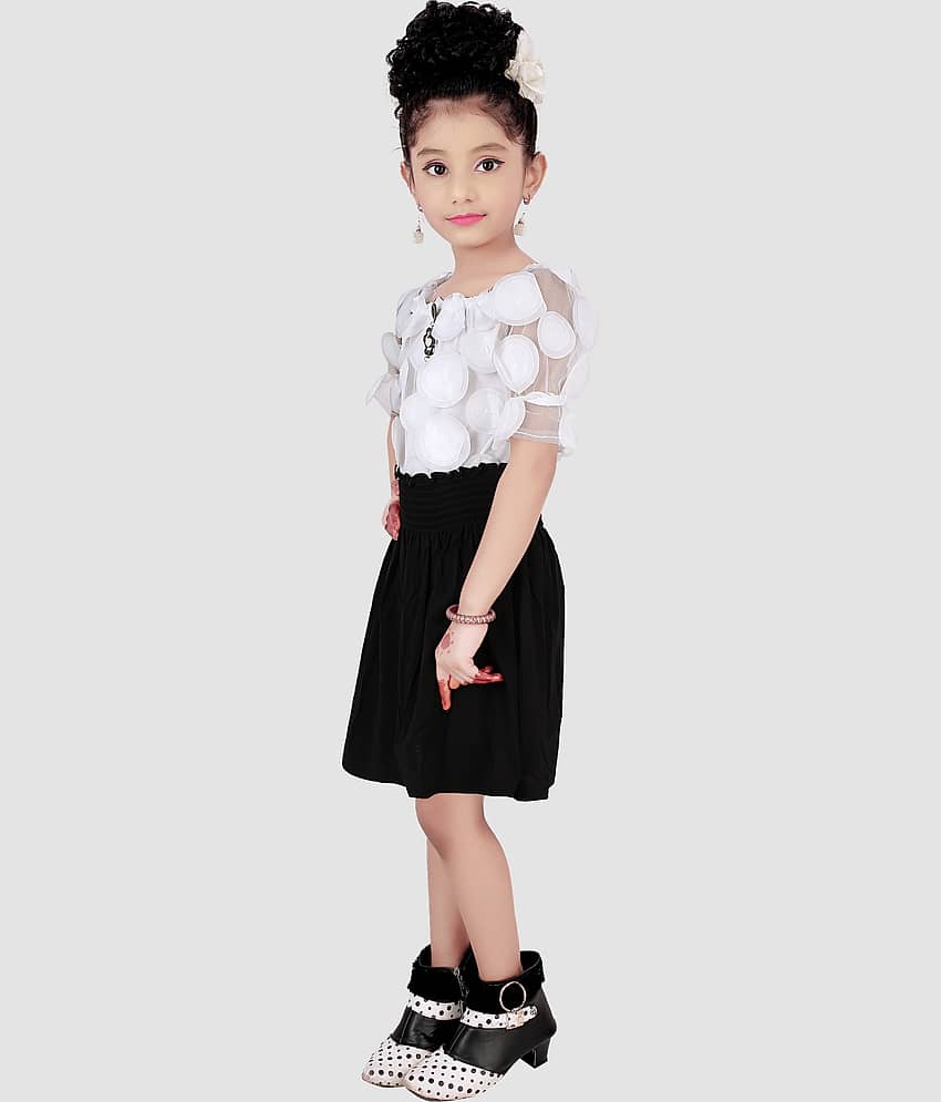 9stiches - Maroon Net Girls Frock ( Pack of 1 ) view 2