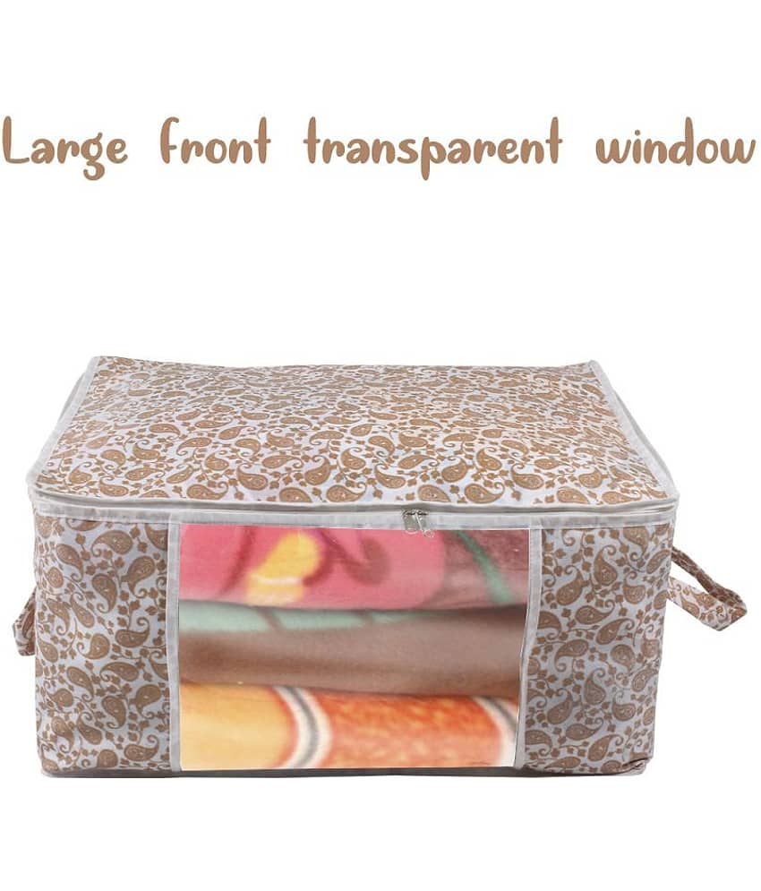 Prettykrafts Underbed Storage Bag, Storage Organizer, Blanket Cover with Side Handles (Set of 6 pcs) view 2