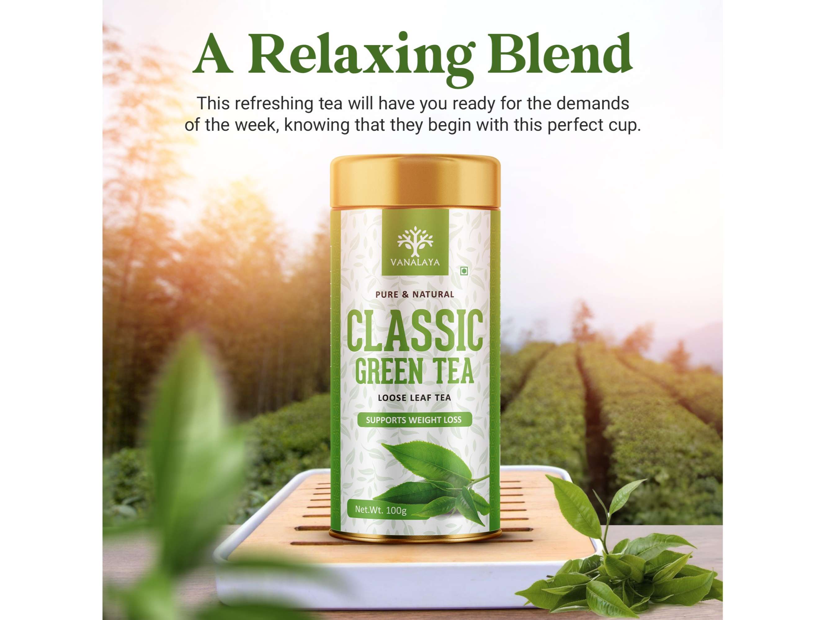 Classic Green Tea For Weight Loss Loose Leaf Green Tea 100gm view 2