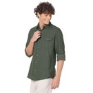 Mufti Green Slim Fit Flannel Shirt view 2